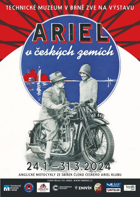 Výstava motocyklov Ariel v Technickom múzeu Brno. 