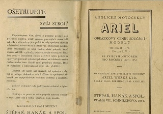 1927 Ariel obrázkový cenník Československo
