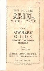 1939 Ariel užívateľská príručka jednoválcov ANGLICKO